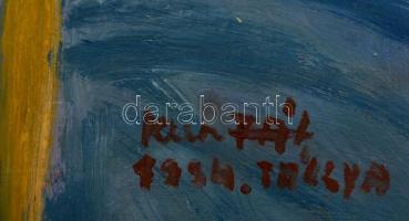 Kun Pál (1959-): Krisztus a kereszten. Olaj, farost, 34×21 cm