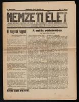1931 A Nemzeti Élet, nemzetvédelmi politikai hetilap XI.  évfolyamának 16-17. száma