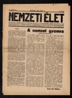 1930 A Nemzeti Élet, nemzetvédelmi politikai hetilap X.  évfolyamának 20. száma