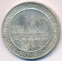Ausztria 1977. 100Sch Ag "Halli verde - Tirol" T:2 ph., karc 
Austria 1977. 100 Schilling...