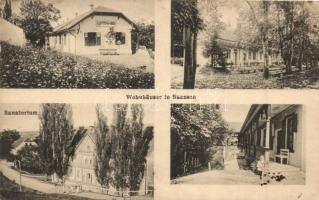 Bázna, Bazna, Baassen; lakóházak, szanatórium / Raiffeisen-house, sanatorium (kis szakadás / small tear)