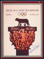 Horváth Zoltán (1937- ) olimpiai bajnok kardvívó aláírása a római olimpiai egy fotóján, 13x10 cm. / autograph signature
