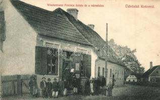 Kotor, Kotoriba; Wiedermann Ferenc üzlete, városháza, Nagy József kiadása / street view with shop and town hall