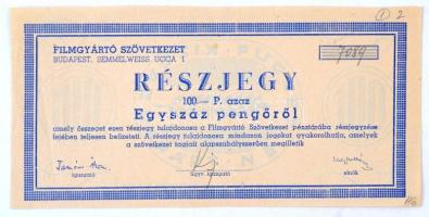 Budapest ~1930. 100P részjegy Filmgyártó Szövetkezet T:II-