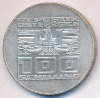 Ausztria 1975. 100Sch Ag "20 éves az Államszerződés" T:1- patina Austria 1975. 100 Schilli...