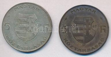 1947. 5Ft Ag "Kossuth" (2x) T:2-,3 patina