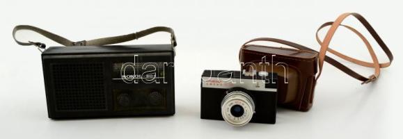 Sokol 304 rádió és Smena 8M fényképezőgép eredeti tokjában