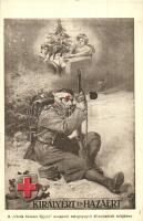 Királyért és hazáért; Vörös kereszt Egylet dunaparti betegnyugvó állomásának tulajdona / WWI Hungarian Red Cross propaganda, K.u.K. Military Christmas s: Földes (EK)