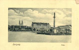 Ipolyság, Sahy; Fő tér, Lengyel szálloda, Adler Sándor üzlete, kávéház, W. L. Bp. 4756. / main square, hotel, shops, café (EK)