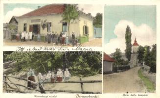 Bernecebaráti, Hangya szövetkezet, Nemeshegy, Római katolikus templom (EK)