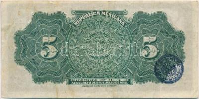 Mexikó / Alkotmányos Kormány / Mexikói Köztársaság 1915. 5P +  Gobiernói Ideiglenes Kormány / Mexikó...