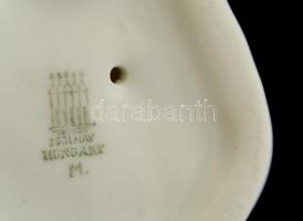 Zsolnay kékmázas porcelán kislány, kézzel festett, jelzett, hibátlan, m: 7,5 cm