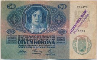 1914. 50K hamis felülbélyegzésekkel és bélyeggel (fake overprint) T:III- kis szakadás
Adamo K24