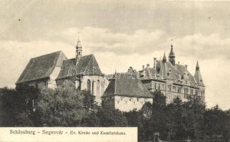 Segesvár, Schassburg, Sighisoara; Evangélikus templom és megyeháza, H. Zeidner kiadása / church, county hall (EK)