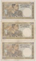 Szerbia / Német megszállás 1941. 500D (3x) T:III,III-
Serbia / German occupation 1941. 500 Dinara (...