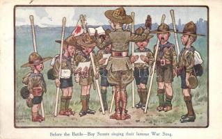Before the battle / British Scout art postcard, C. W. Faulkner & Co. Series 970. s: Ernest Ibbetson