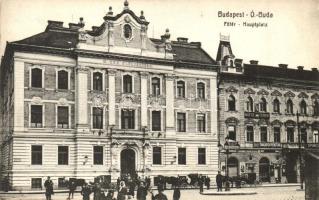 Budapest III. Óbuda, Főtér, III. kerületi elöljáróság, Takarékpénztár, Gold János üzlete, fodrászat