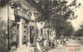 Budapest XIV. Zugló, Angol utca, Váradi Béla képeslapkiadó üzlete és saját kiadása (EB)