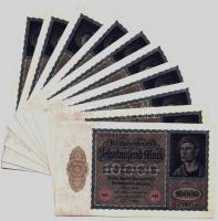 Németország / Weimari Köztársaság 1922. 10.000M (4x) sorszámkövetők T:I-,II Germany / Weimar Republic 1922. 10.000 Mark (4x) sequential serials C:AU,XF