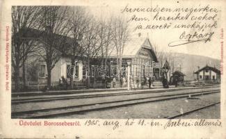 Borossebes, Sebis; vasútállomás. Deutsch fényképész felvétele / railway station