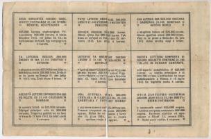 Ausztria / Bécs 1915. "XXXI. Staatslotterie (Államsorsjáték)" 4K értékben, szárazpecséttel...