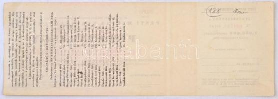 Budapest ~1940. 1.000.000AP "Pesti Magyar Kereskedelmi Bank" pénztárjegye, az aláírásokon ...