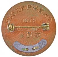 Kína 1975. "30. Nemzeti Torna és Sport Konferencia" belépő jelvény műanyag tokban (33mm) T...