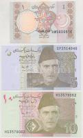 Pakisztán 1981-1983. 1R + 2009. 5R + 10R T:I,I- kis fo. Pakistan 1981-1983. 1 Rupee + 2009. 5 Rupee + 10 Rupee C:UNC,AU small stain