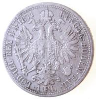 Ausztria 1871A 1Fl Ag "Ferenc József" T:2-,3 ph. Austria 1871A 1 Florin Ag "Franz Joseph" C:VF,F edge error Krause KM#2221