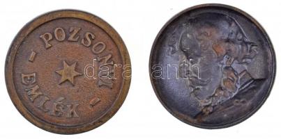 2db-os emlékérem tétel, közte DN "Pozsonyi Emlék" Br emlékérem (76mm) T:2