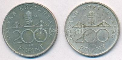 1994. 200Ft Ag "Deák" (2x) T:2,2-