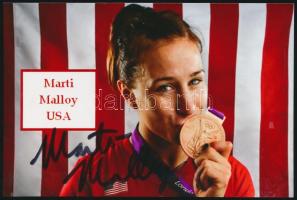 Martilou "Marti" Maloy (1986-) olimpiai bronzésmes amerikai cselgáncsozó aláírása egy őt ábrázoló fotón, 10x15 cm./ autograph signature