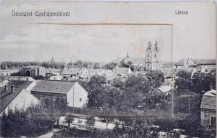 Celldömölk, Látkép, vasútállomás, leporellólap, Dinkgreve Nándor kiadása, W. L. Bp. (EK)