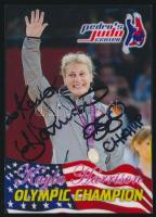 Kayla Harrison (1990-) olimpiai és világbajnok amerikai cselgáncsozó aláírása egy őt ábrázoló fotón, 9x6 cm./ autograph signature
