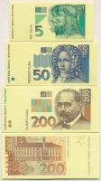 Horvátország 1993 (1994). 5K előlapi színpróba + 50K előlapi színpróba + 200K előlapi és hátlapi színpróba + 500K előlapi és hátlapi színpróba + 1000K  előlapi és hátlapi színpróba T:I Croatia 1993 (1994). 5 Kuna front color trial + 50 Kuna front color trial  + 200 Kuna front and back color trial  + 500 Kuna front and back color trial + 1000 Kuna front and back color trial C:UNC