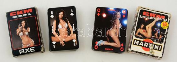 CKM szexi francia és póker kártya, 2 pakli, eredeti dobozában