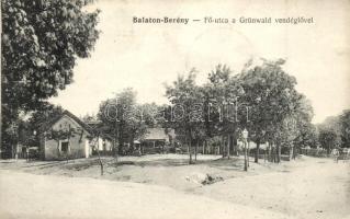Balatonberény, Fő utca, Grünwald vendéglő, Neumark Adolf kiadása