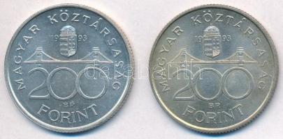 1993. 200Ft Ag "MNB" (2x) T:2