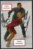 Robin Szolkowy (1979-) és Aliona Savchenko (1984-) olimpiai bronzérmes, világ-, és Európa-bajnok ukrán műkorcsolyázó páros aláírásai az őket ábrázoló fotón, 15x10 cm./ a autograph signature