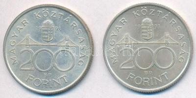1993. 200Ft Ag "MNB" (2x) T:2