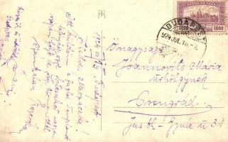 1924 Budapest XIV. Zugló, Bosnyák téri kistemplom búcsúkor a körmenettel, photo (EK)