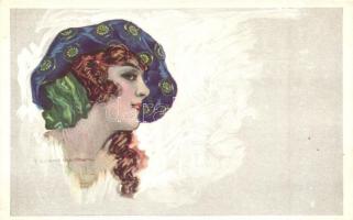 Italian art postcard, lady, Anna & Gasparini 465-4 s: T. Corbella