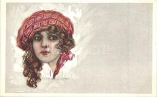 Italian art postcard, lady, Anna & Gasparini 465-6 s: T. Corbella