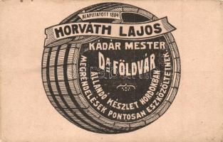Horváth Lajos dunaföldvári Kádár Mester reklámlapja / Hungarian cooper advertisement