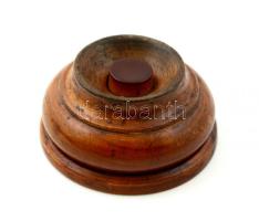 Retró fa ajtócsengő (tok+nyomógomb), d: 5 cm