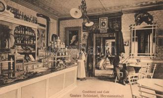 Nagyszeben, Hermannstadt, Sibiu; Gustav Schintzel cukrászdája és kávézója, belső. Jos. Drotleff / confectionery and cafe interior