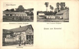 Roz, Rosental; Schneiders Cement-Ziegelei, Neue und Alte Ziegelei, Wohnung / brick factory, villa