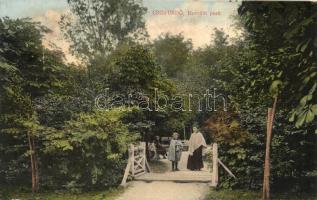 Csízfürdő, Cíz Kupele; Horváth park, Herskovits Mór kiadása / park (fl)