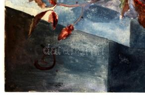 EJ jelzéssel: Virágcsendélet. Akvarell, papír, 29×44 cm