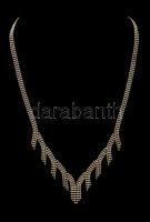 Ezüst(Ag) apró golyódíszes nyaklánc, jelzett, h: 43 cm, nettó: 12,1 g